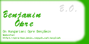 benjamin opre business card