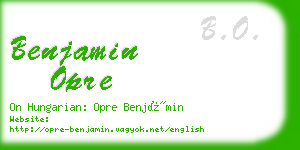 benjamin opre business card